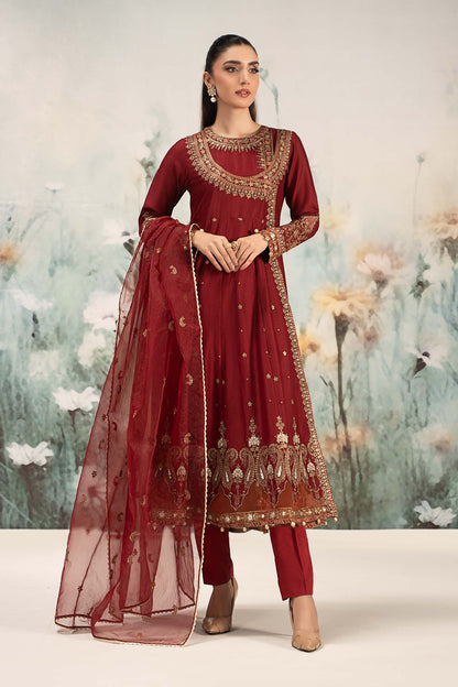 Maira B | Ready to Wear | DW-EF25-40 Maroon by Maria Faisal - Registered Vendor of : Maria B - type : Wedding Dress - 100% original wedding dresses
