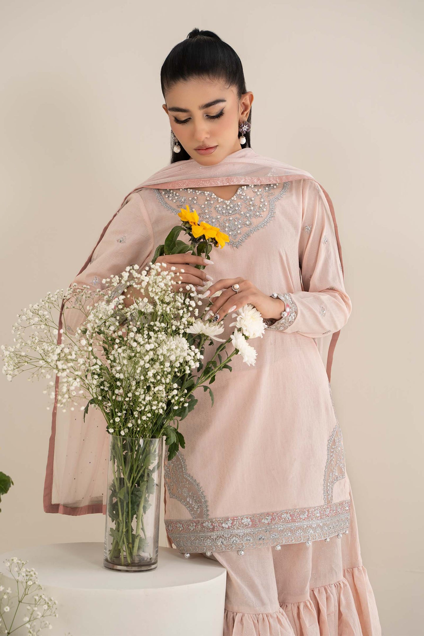 Maira B | Ready to Wear | DW-EF25-61 Pink by Maria Faisal - Registered Vendor of : Maria B - type : Wedding Dress - 100% original wedding dresses