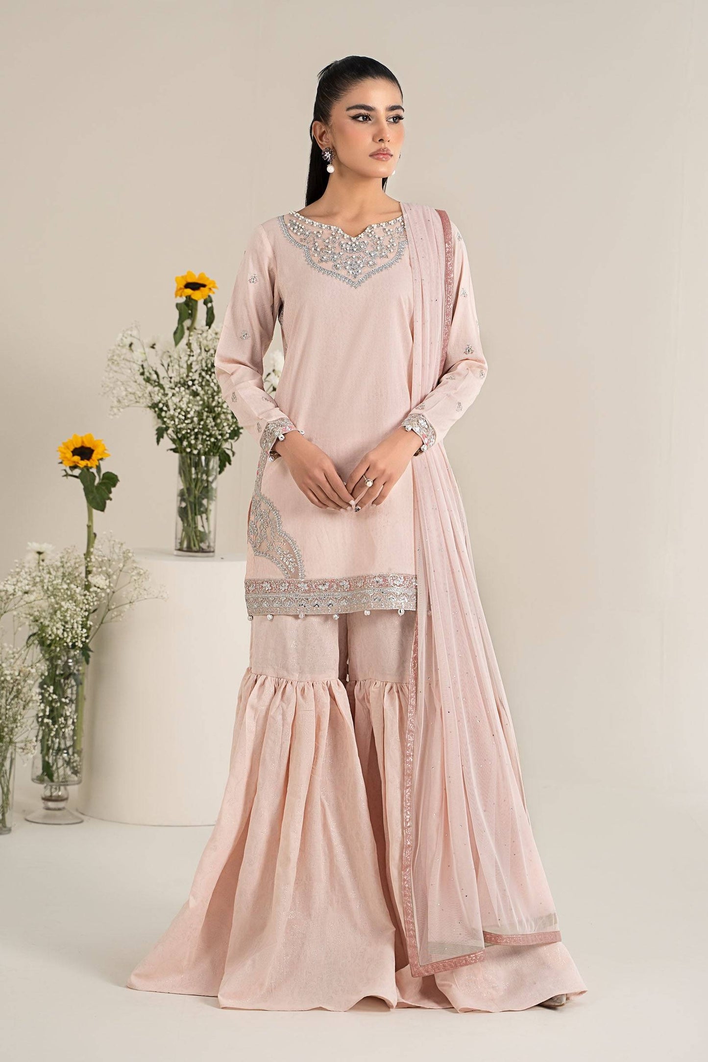 Maira B | Ready to Wear | DW-EF25-61 Pink by Maria Faisal - Registered Vendor of : Maria B - type : Wedding Dress - 100% original wedding dresses