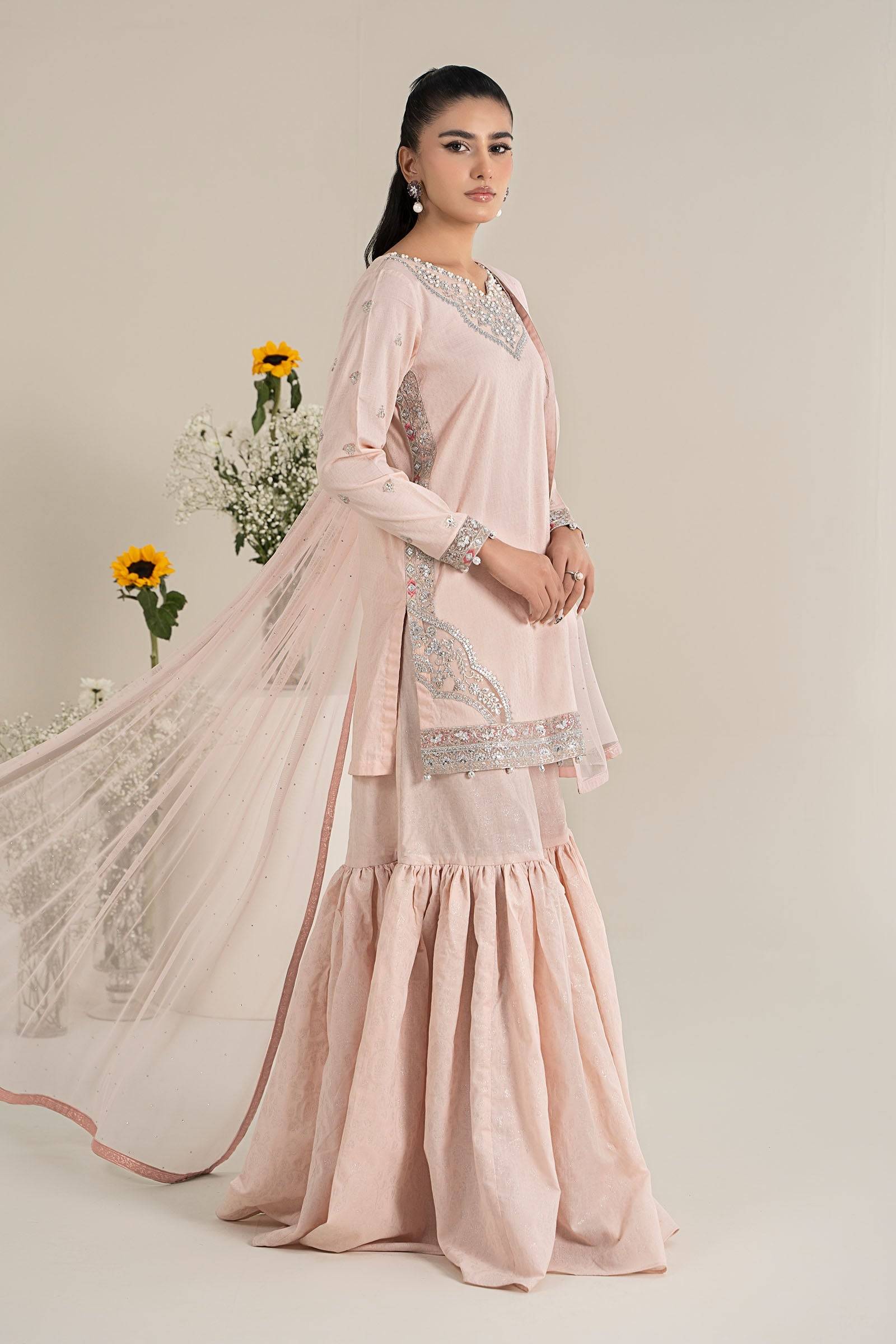 Maira B | Ready to Wear | DW-EF25-61 Pink by Maria Faisal - Registered Vendor of : Maria B - type : Wedding Dress - 100% original wedding dresses