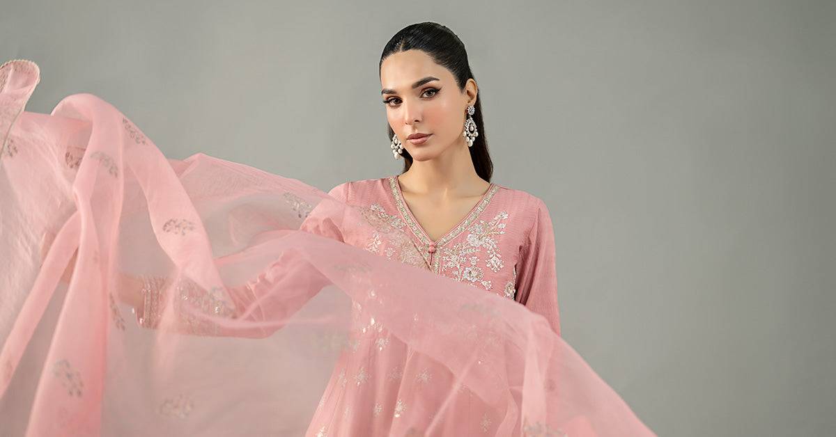 Maira B | Ready to Wear | DW-EF25-76 Pink by Maria Faisal - Registered Vendor of : Maria B - type : Wedding Dress - 100% original wedding dresses