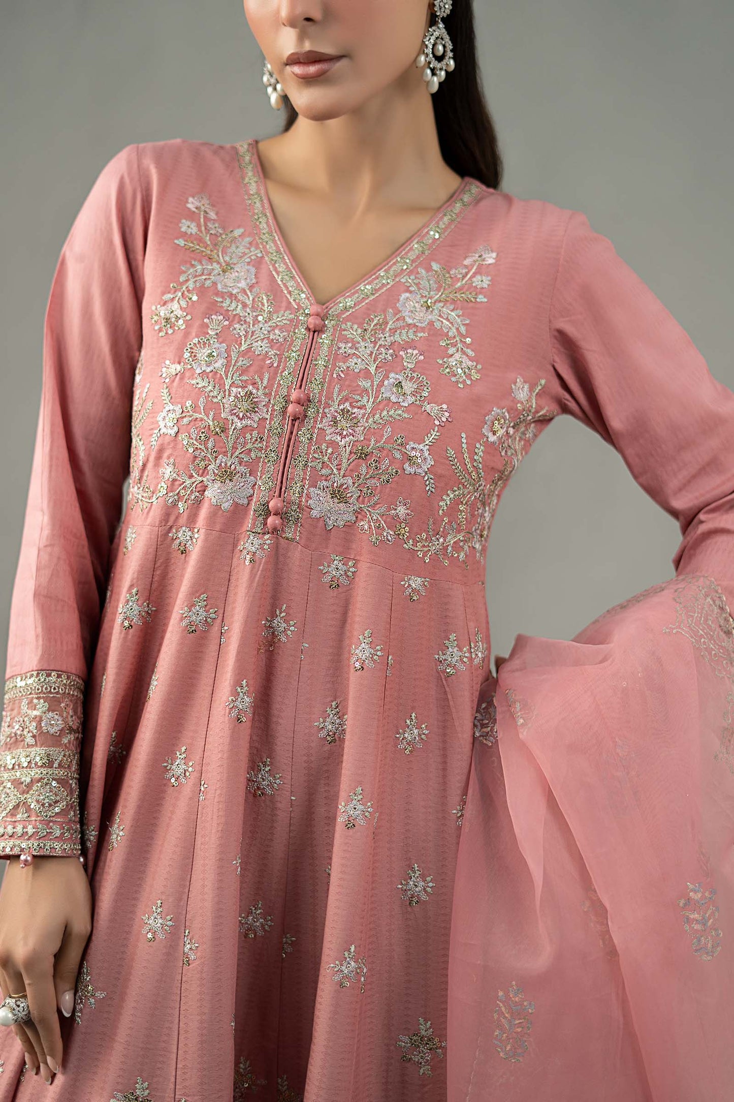 Maira B | Ready to Wear | DW-EF25-76 Pink by Maria Faisal - Registered Vendor of : Maria B - type : Wedding Dress - 100% original wedding dresses