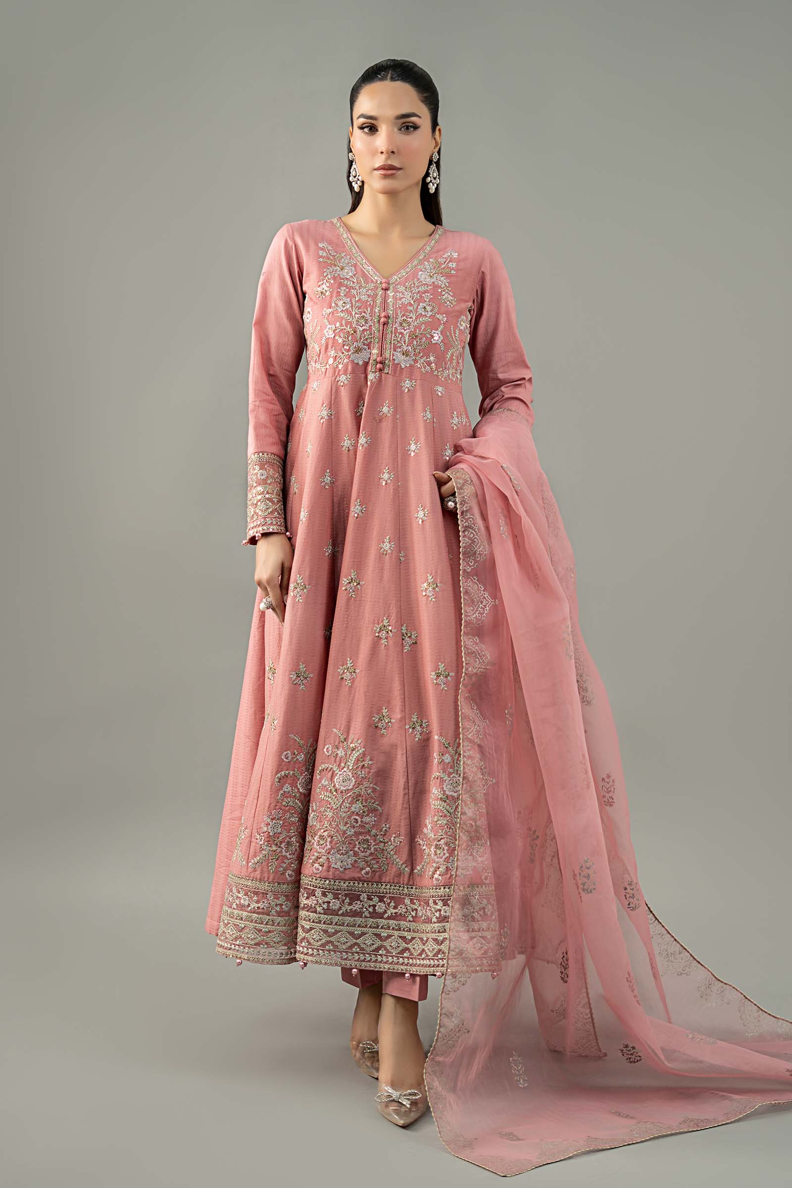 Maira B | Ready to Wear | DW-EF25-76 Pink by Maria Faisal - Registered Vendor of : Maria B - type : Wedding Dress - 100% original wedding dresses