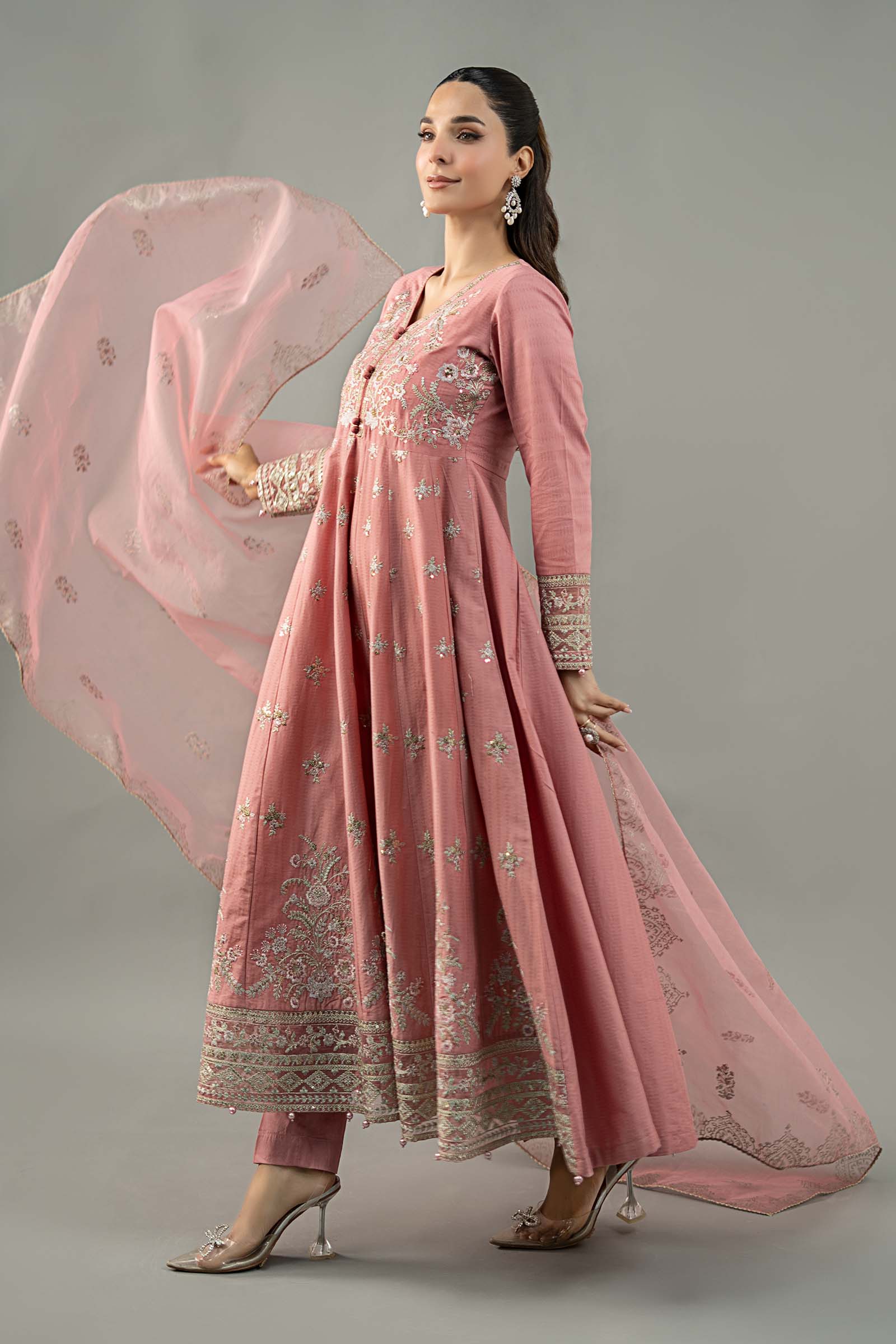 Maira B | Ready to Wear | DW-EF25-76 Pink by Maria Faisal - Registered Vendor of : Maria B - type : Wedding Dress - 100% original wedding dresses