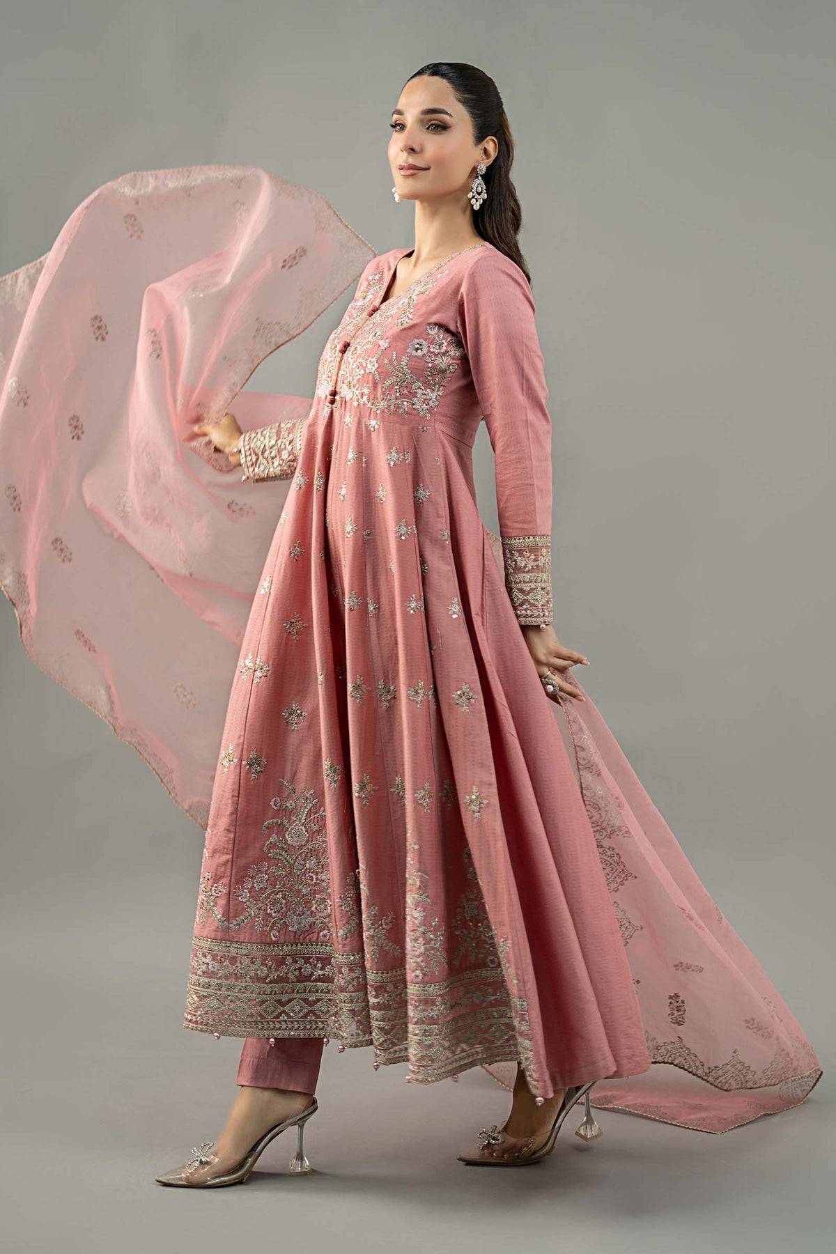 Maria B | Formal Wears | DW-EF25-76 Pink by Maria Faisal - Registered Vendor of : Maria B - type : Ladies Clothes - 100% original wedding dresses