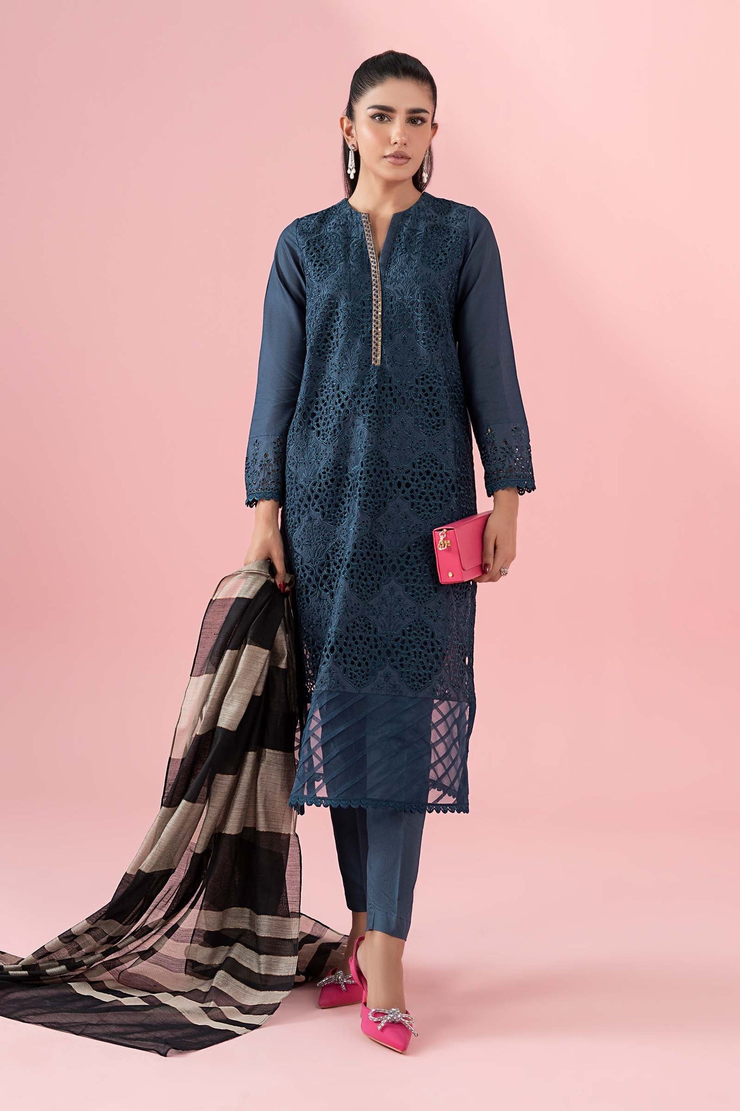 Maria B | Eid Collection 2026 | Dw-Ef22-41R1 Teal - Luxury Dress - available at Maria Faisal in UK and USA.