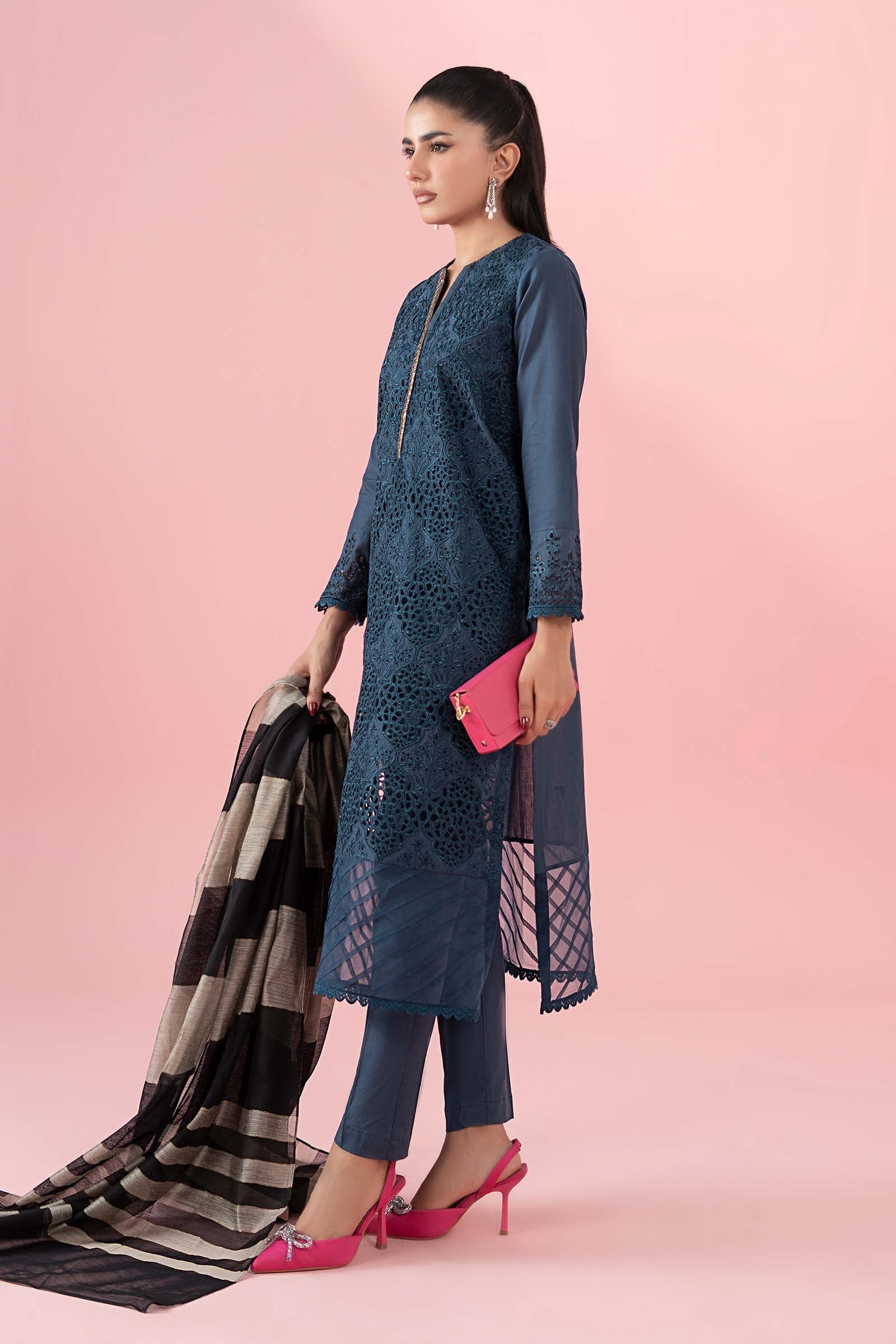 Maria B | Eid Collection 2026 | Dw-Ef22-41R1 Teal - Luxury Dress - available at Maria Faisal in UK and USA.