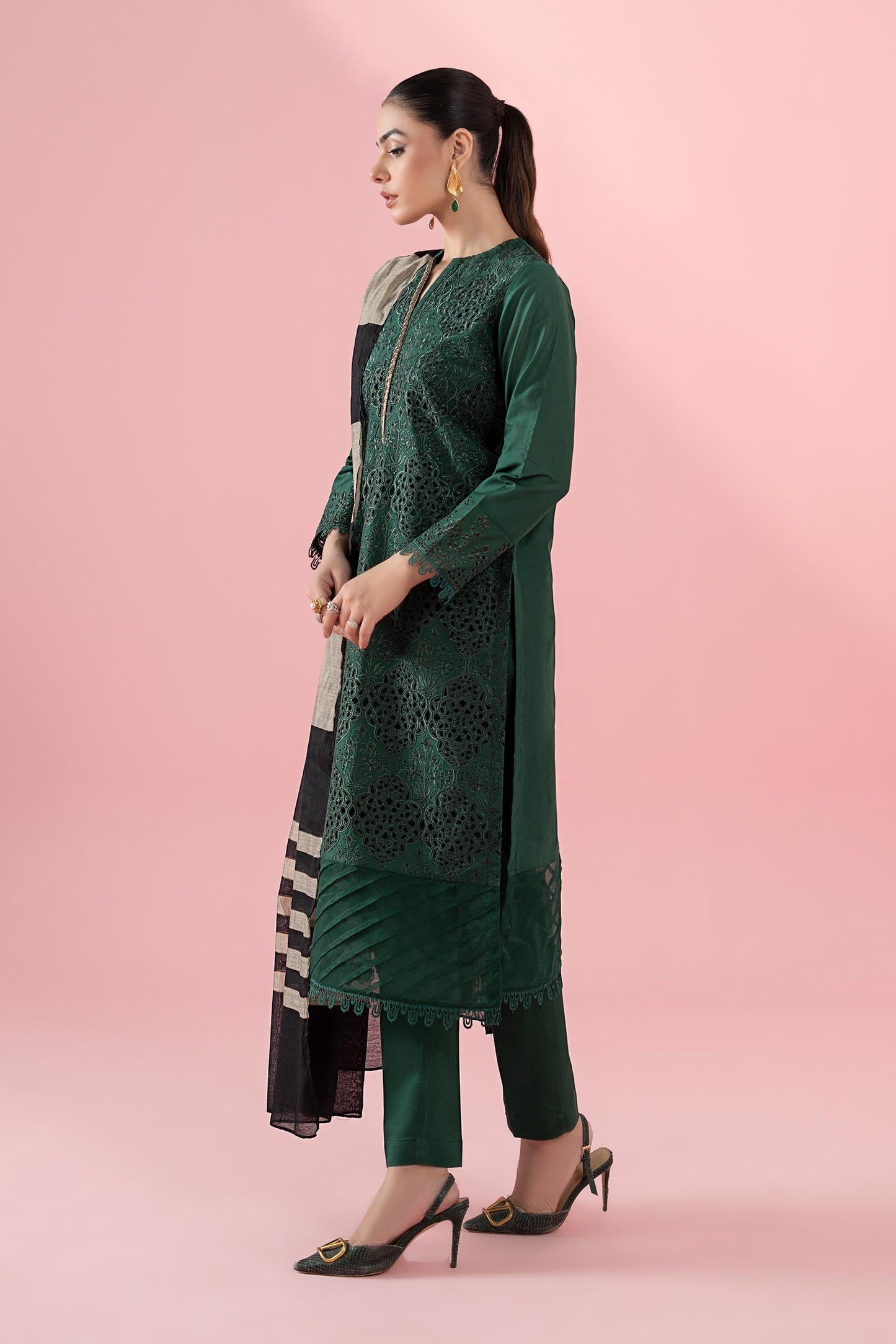 Maria B | Eid Collection 2026 | Dw-Ef22-41R1 Green - Luxury Dress - available at Maria Faisal in UK and USA.