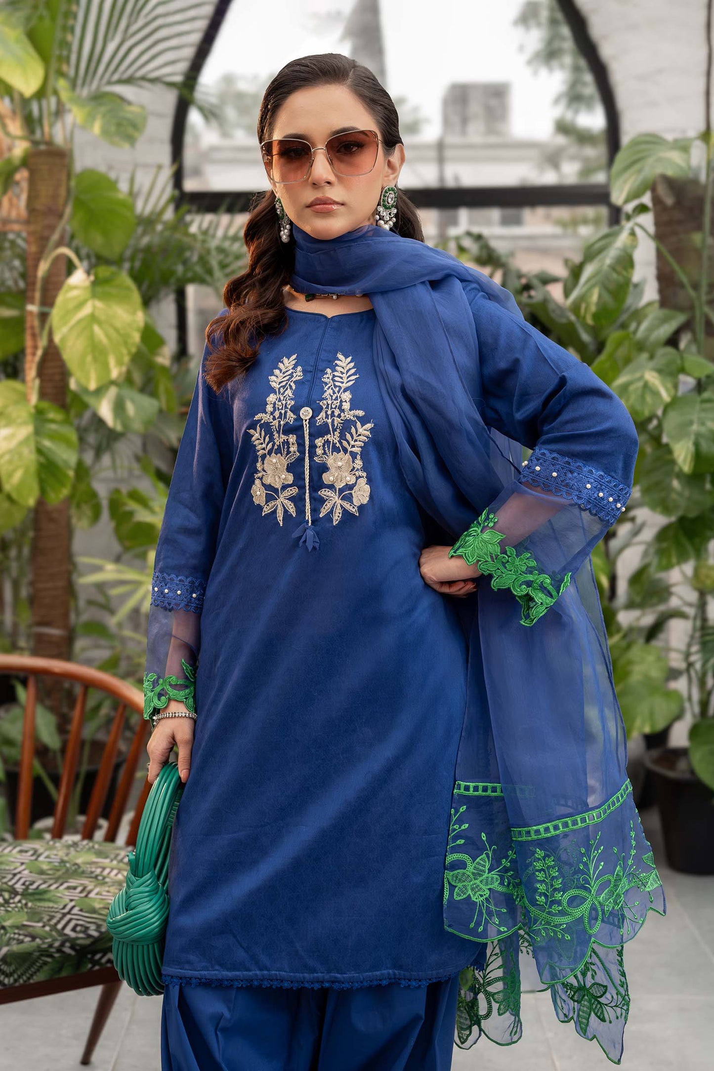 Maira B | Ready to Wear | DW-EF25-15 Blue by Maria Faisal - Registered Vendor of : Maria B - type : Wedding Dress - 100% original wedding dresses
