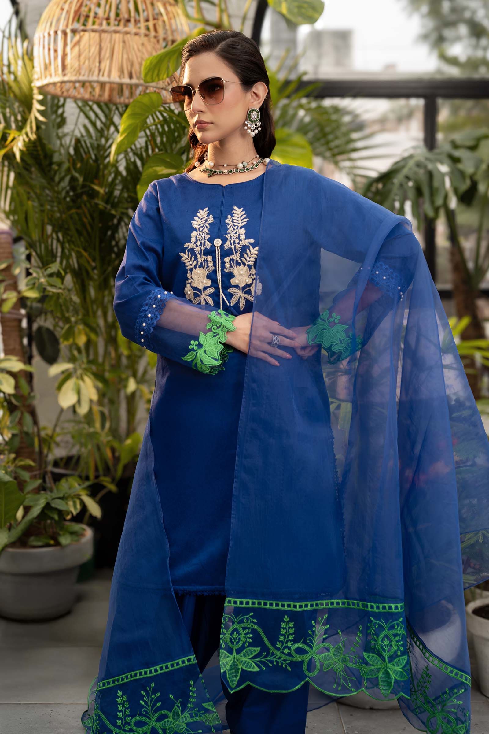 Maira B | Ready to Wear | DW-EF25-15 Blue by Maria Faisal - Registered Vendor of : Maria B - type : Wedding Dress - 100% original wedding dresses