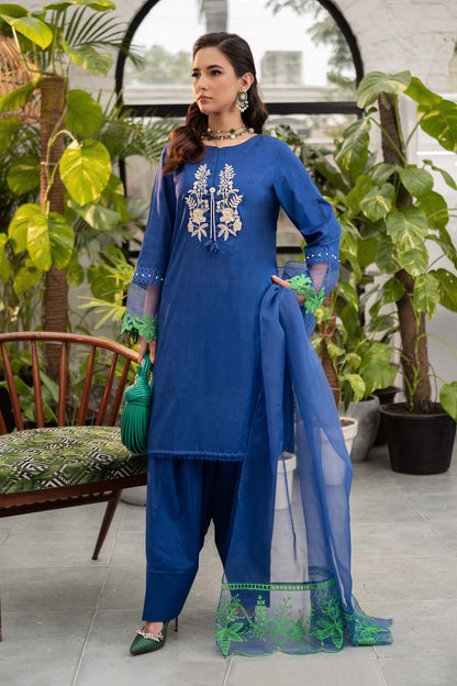 Maira B | Ready to Wear | DW-EF25-15 Blue by Maria Faisal - Registered Vendor of : Maria B - type : Wedding Dress - 100% original wedding dresses