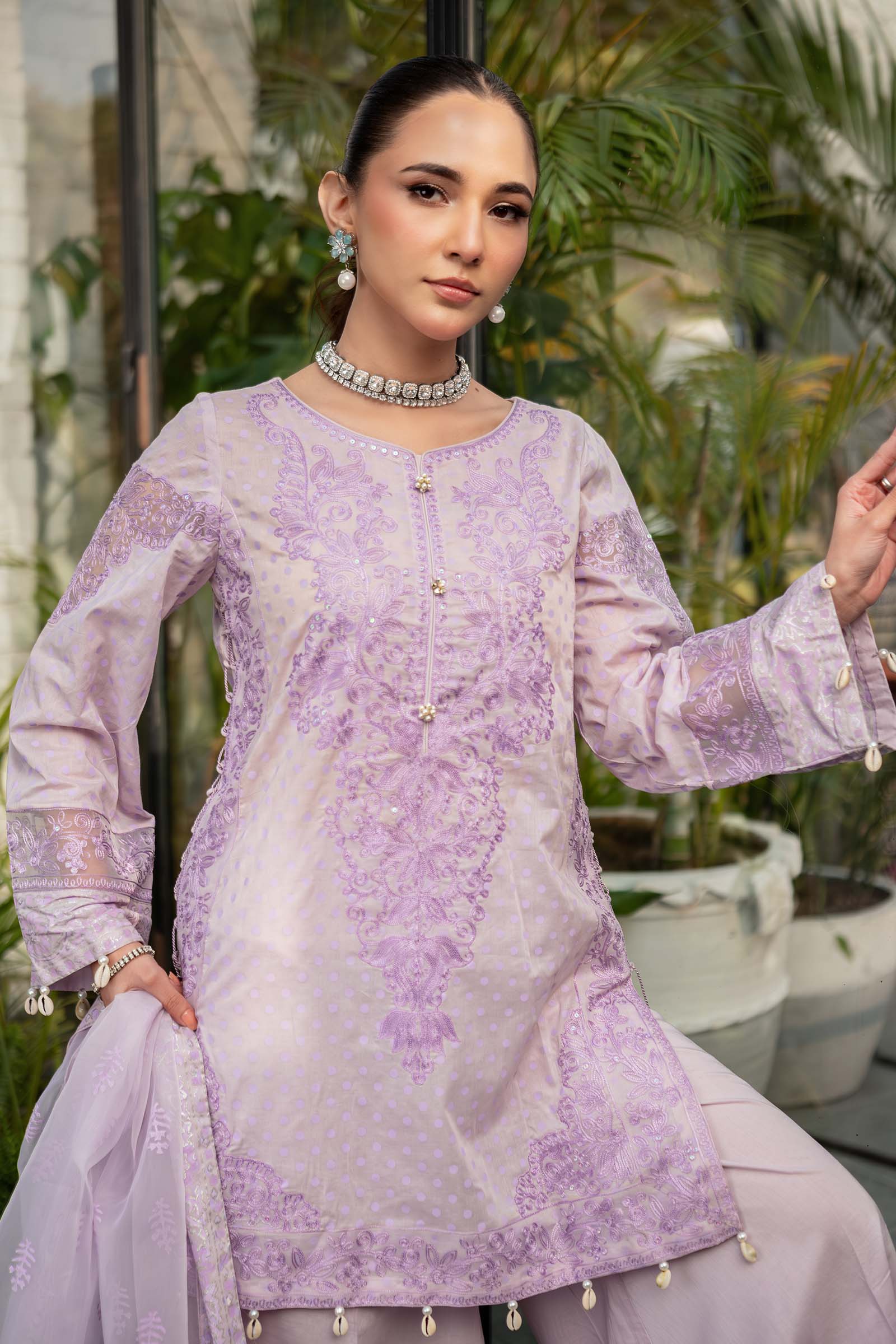 Maira B | Ready to Wear | DW-EF25-99 Lilac by Maria Faisal - Registered Vendor of : Maria B - type : Wedding Dress - 100% original wedding dresses