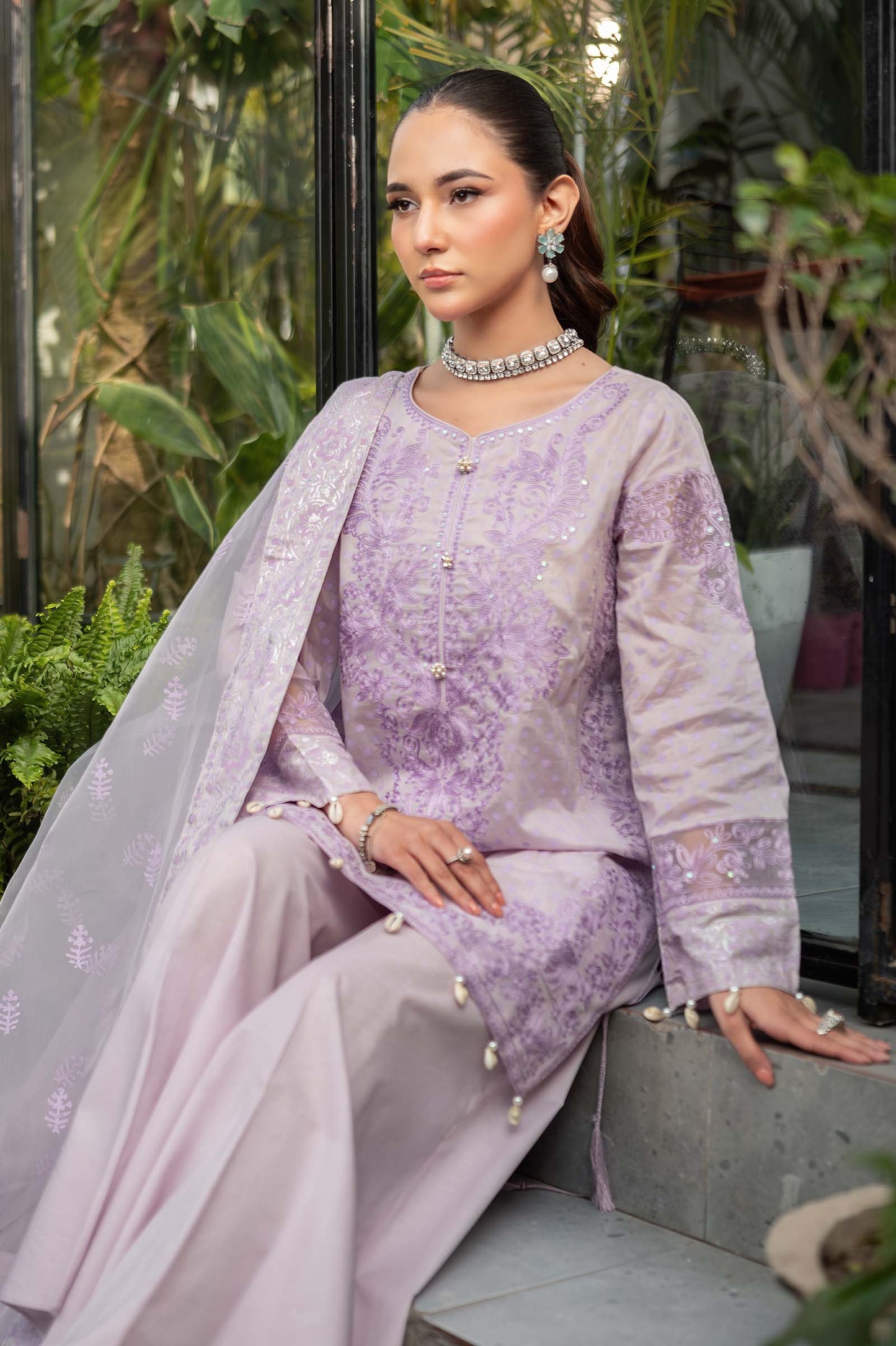 Maira B | Ready to Wear | DW-EF25-99 Lilac by Maria Faisal - Registered Vendor of : Maria B - type : Wedding Dress - 100% original wedding dresses
