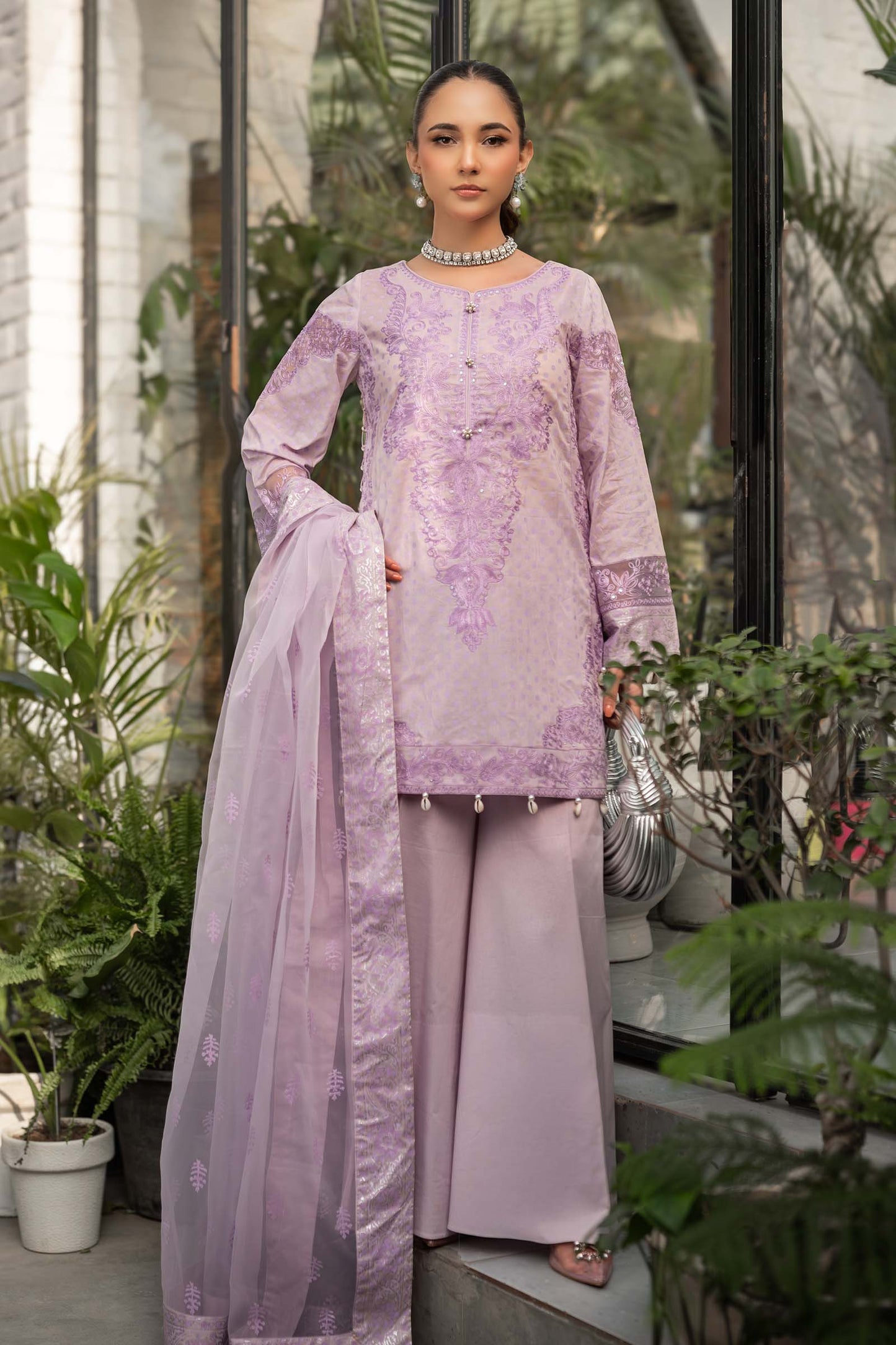 Maira B | Ready to Wear | DW-EF25-99 Lilac by Maria Faisal - Registered Vendor of : Maria B - type : Wedding Dress - 100% original wedding dresses