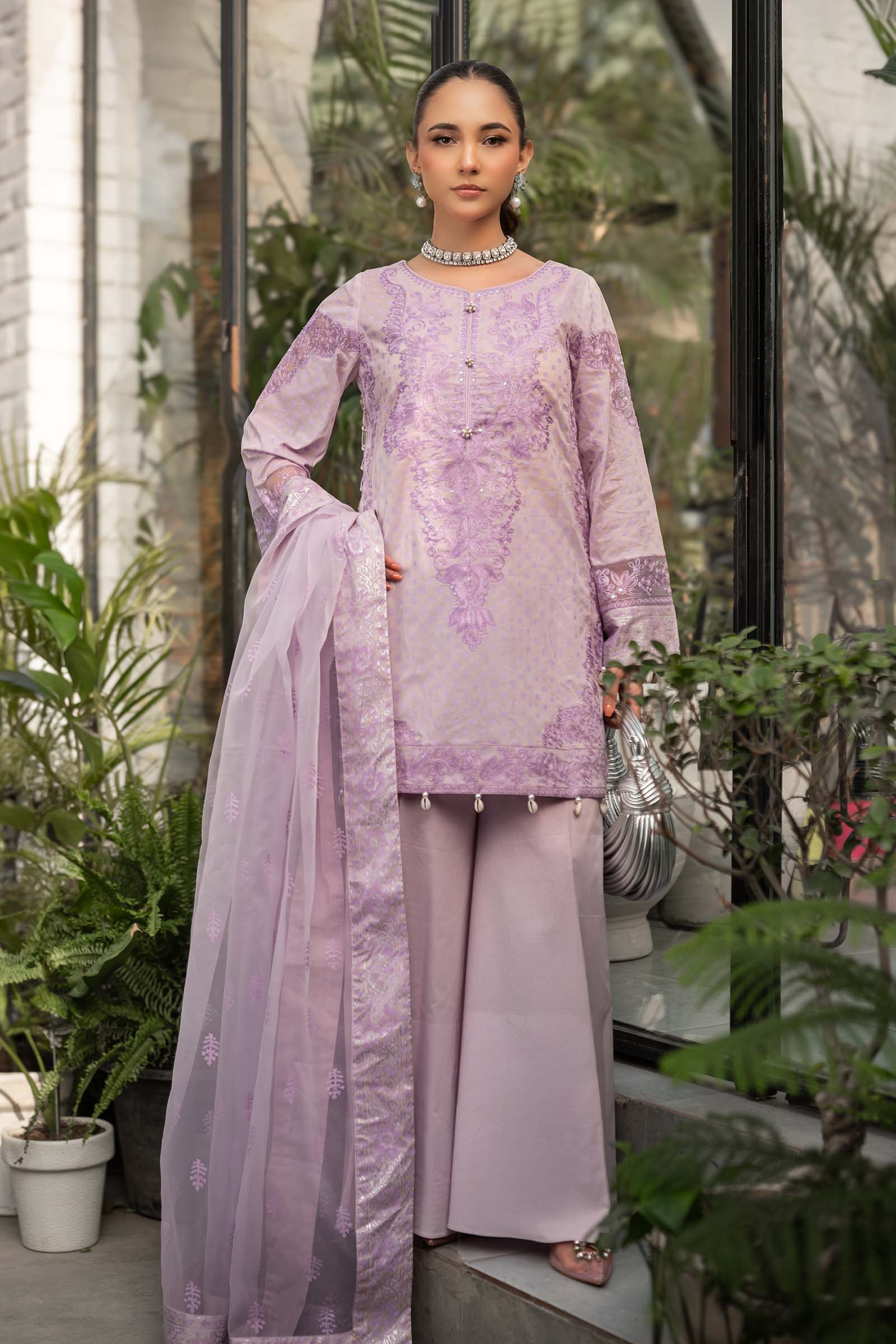Maira B | Ready to Wear | DW-EF25-99 Lilac by Maria Faisal - Registered Vendor of : Maria B - type : Wedding Dress - 100% original wedding dresses