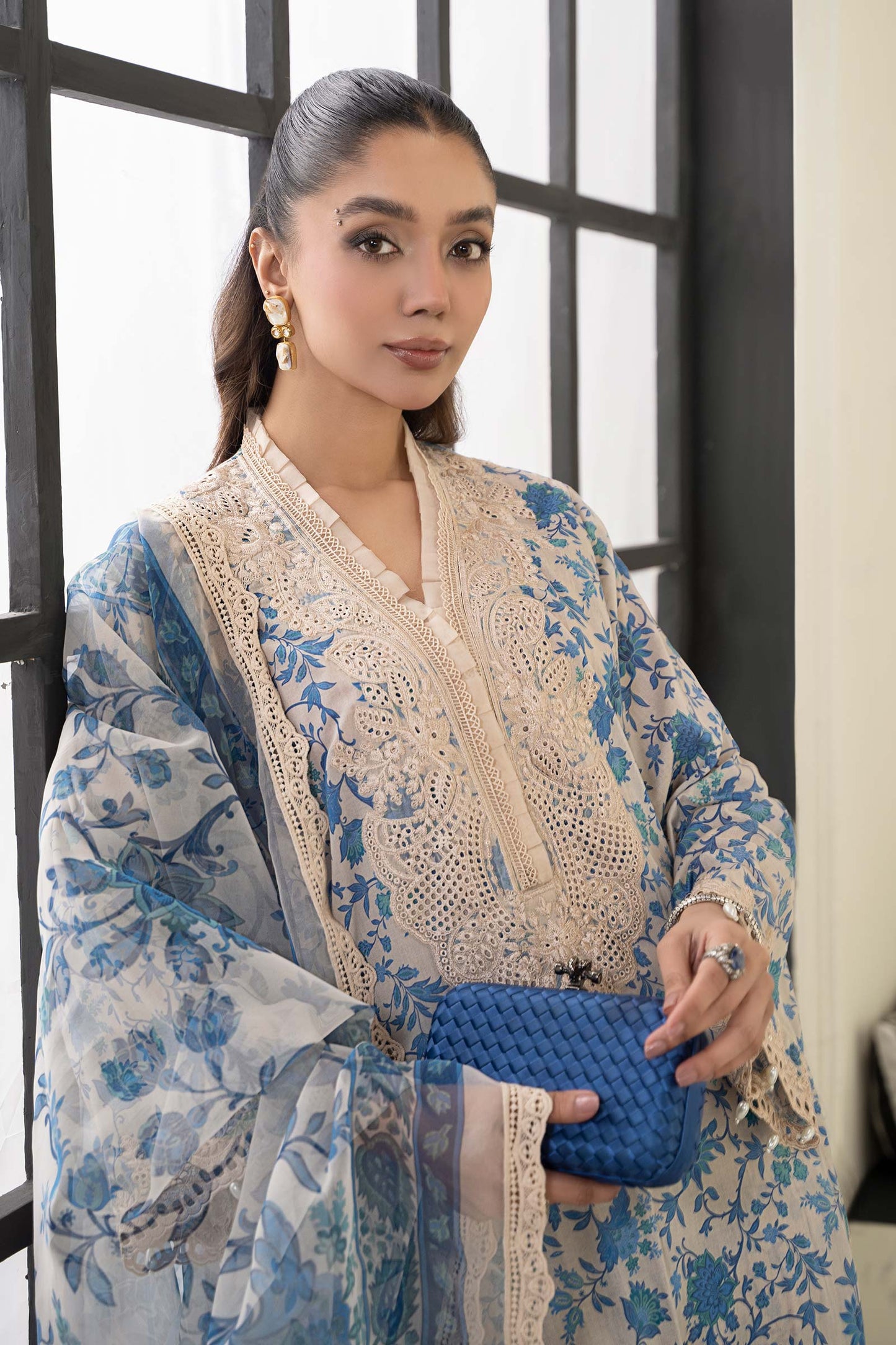 Maria B | Eid Collection 2026 | Dw-Ef24-108R1 Blue - Luxury Dress - available at Maria Faisal in UK and USA.