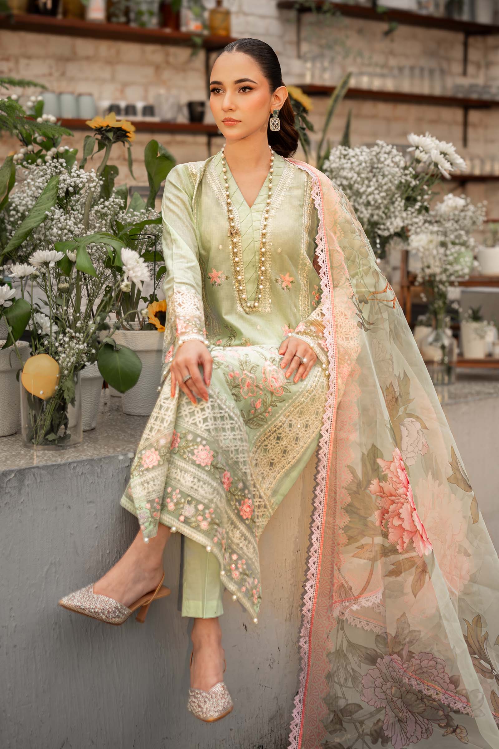 Maira B | Ready to Wear | DW-EF25-151 Ferozi by Maria Faisal - Registered Vendor of : Maria B - type : Wedding Dress - 100% original wedding dresses