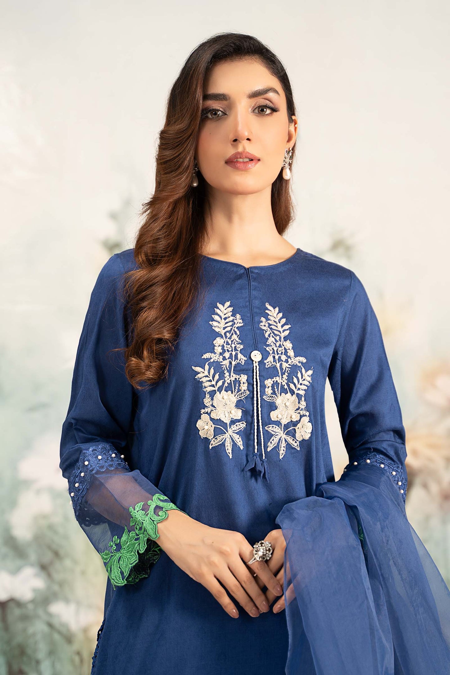 Maira B | Ready to Wear | DW-EF25-15 Blue by Maria Faisal - Registered Vendor of : Maria B - type : Wedding Dress - 100% original wedding dresses