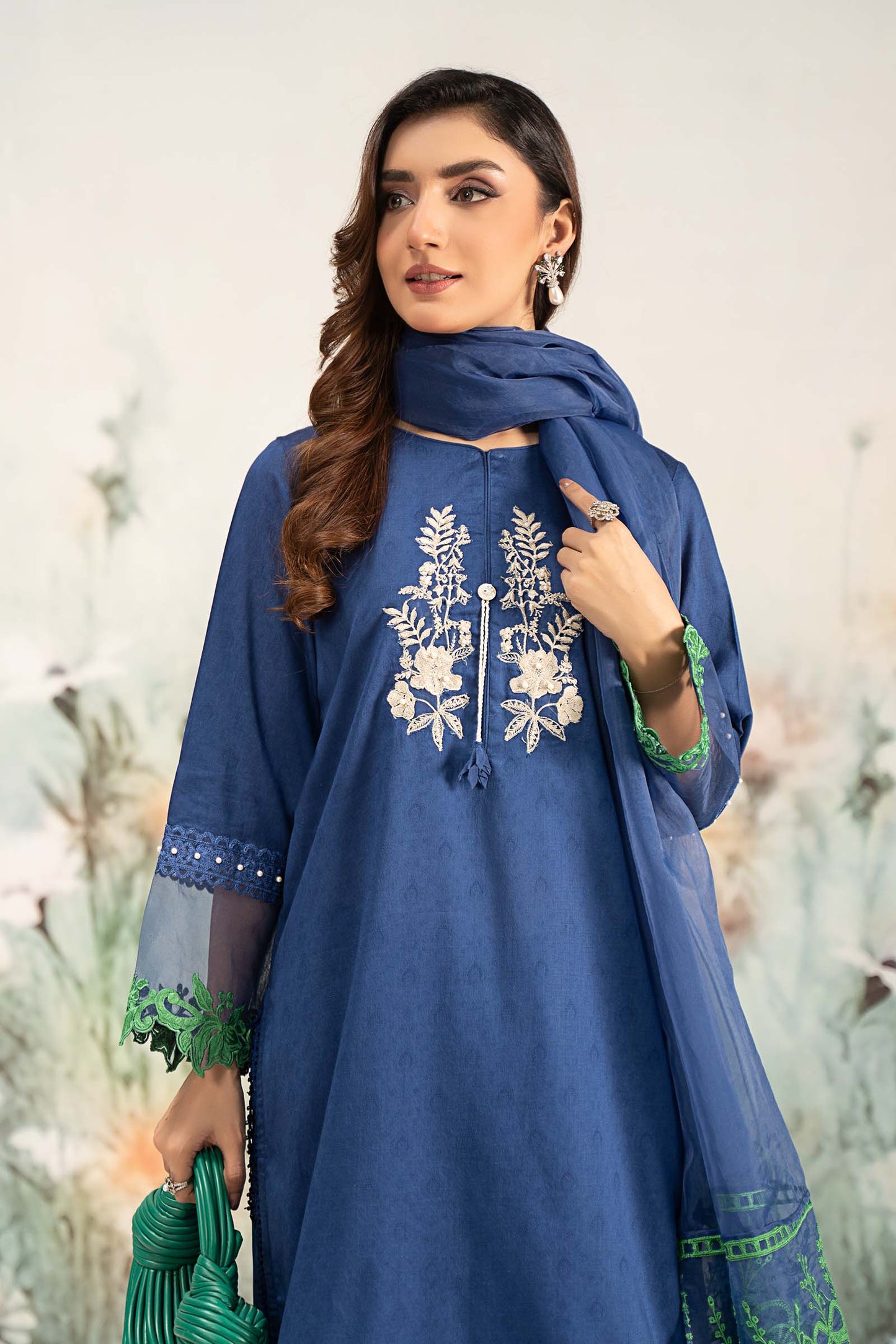 Maira B | Ready to Wear | DW-EF25-15 Blue by Maria Faisal - Registered Vendor of : Maria B - type : Wedding Dress - 100% original wedding dresses