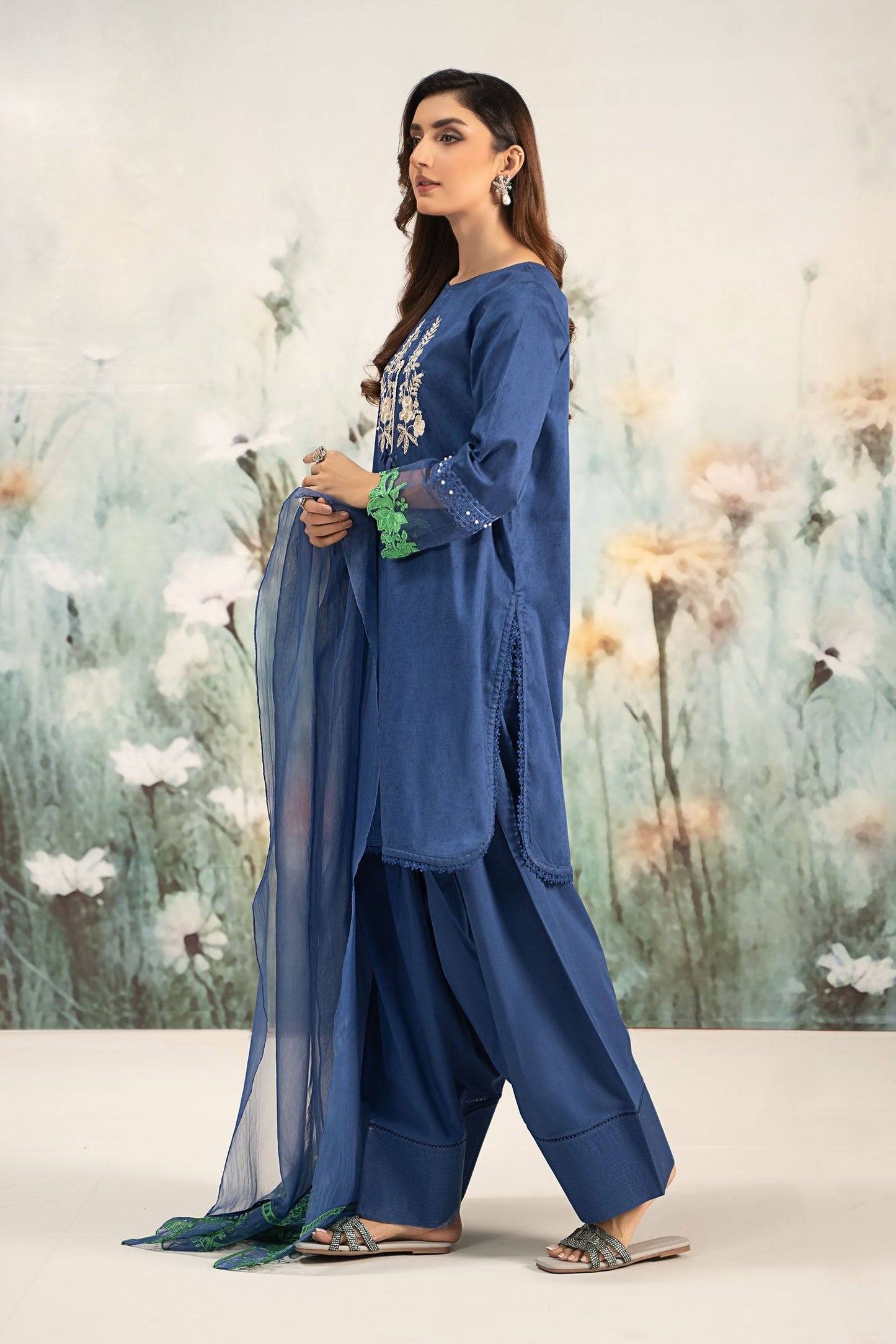 Maira B | Ready to Wear | DW-EF25-15 Blue by Maria Faisal - Registered Vendor of : Maria B - type : Wedding Dress - 100% original wedding dresses