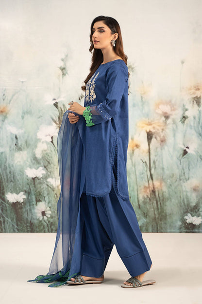 Maira B | Ready to Wear | DW-EF25-15 Blue by Maria Faisal - Registered Vendor of : Maria B - type : Wedding Dress - 100% original wedding dresses