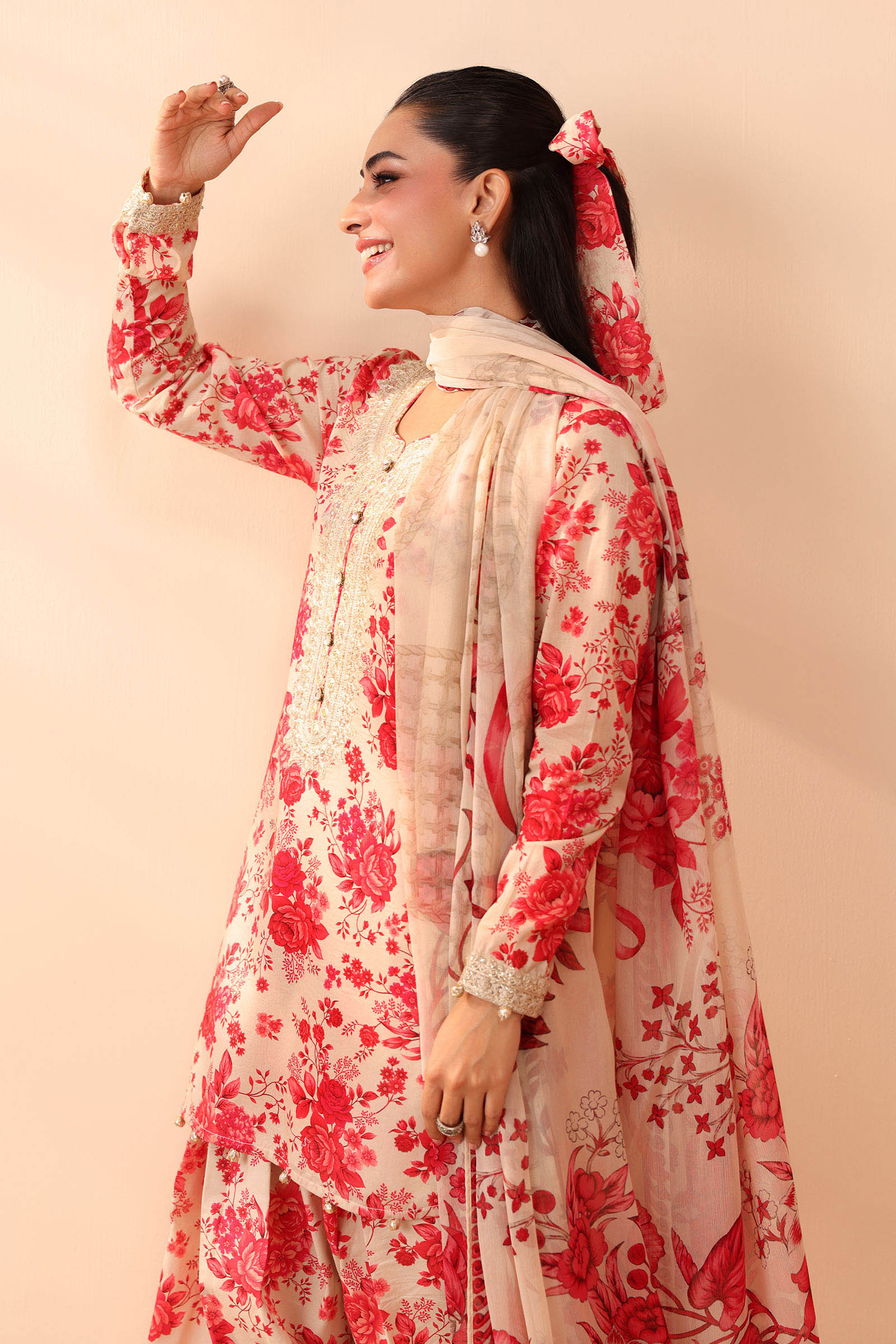 Maria B | Luxury Winter Pret 25 | DW-PF25-63-Pink - Ladies Clothes - Maria Faisal