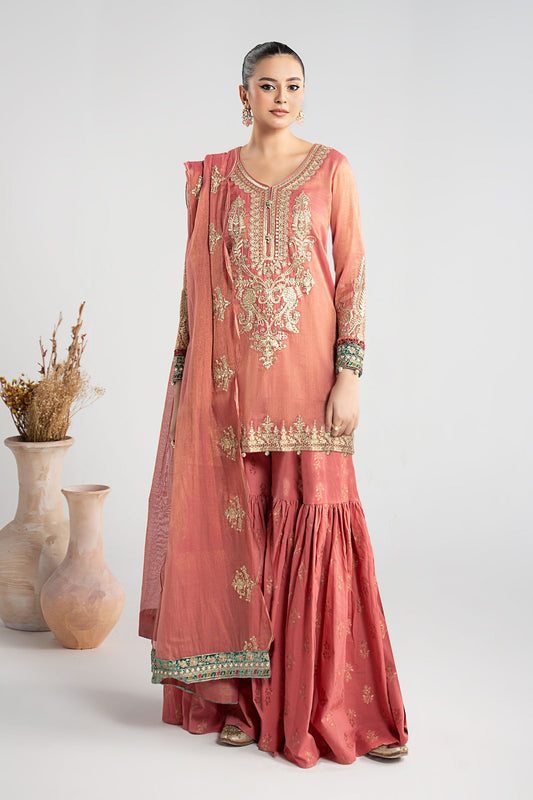Maria B | Luxury Winter Pret 25 | DW-W25-01-Pink - Ladies Clothes - Maria Faisal