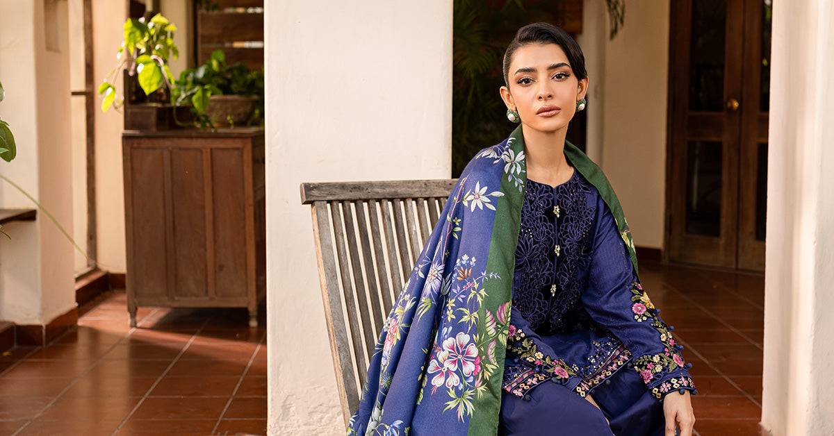 Maira B | Ready to Wear | DW-W24-150 Blue by Maria Faisal - Registered Vendor of : Maria B - type : Wedding Dress - 100% original wedding dresses