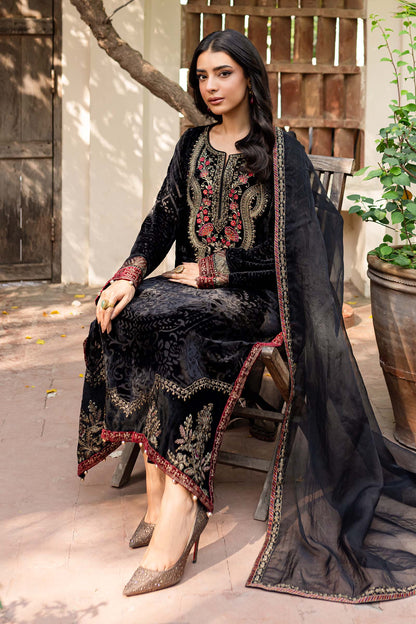Maira B | Ready to Wear | DW-W24-174 Black by Maria Faisal - Registered Vendor of : Maria B - type : Wedding Dress - 100% original wedding dresses