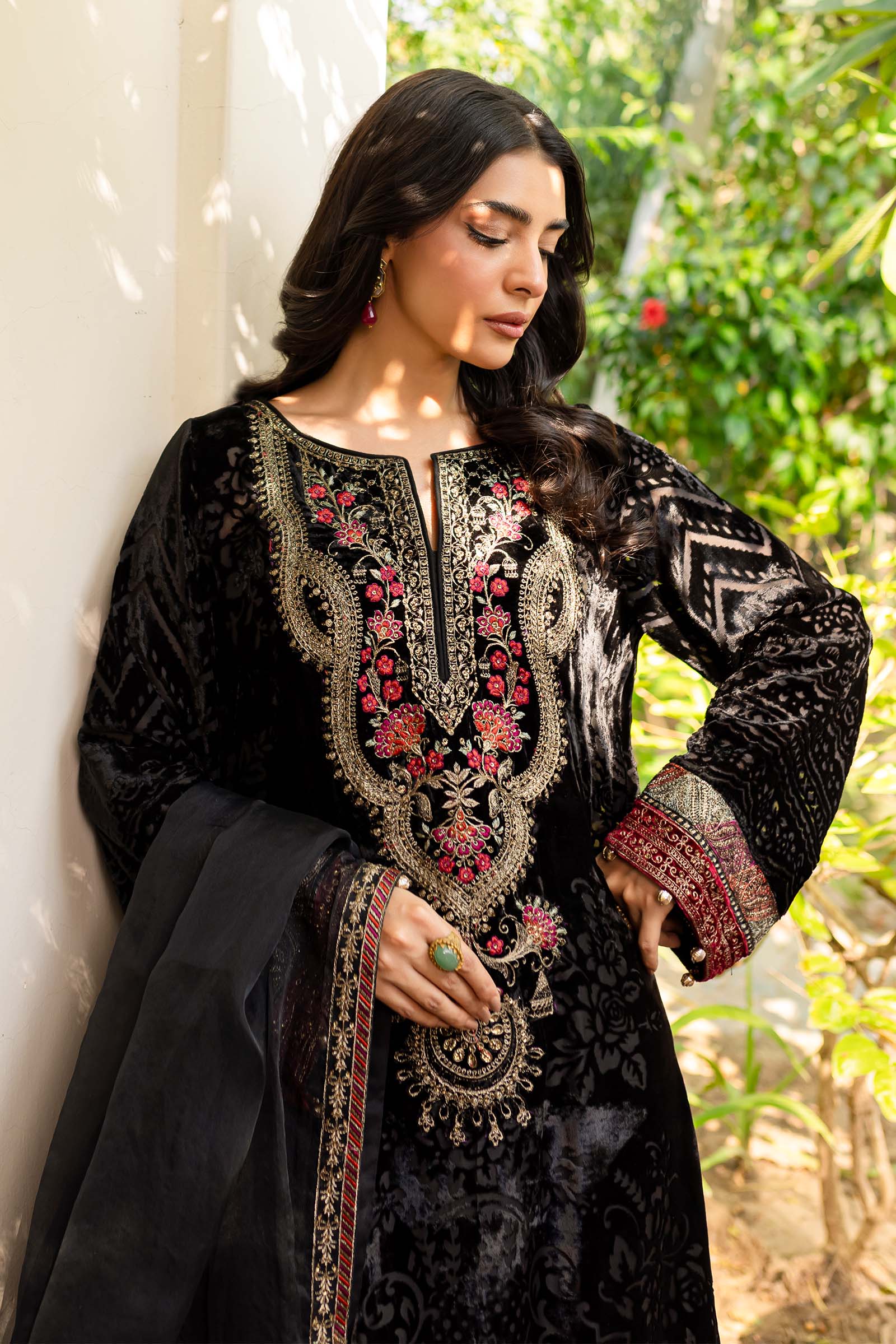 Maira B | Ready to Wear | DW-W24-174 Black by Maria Faisal - Registered Vendor of : Maria B - type : Wedding Dress - 100% original wedding dresses