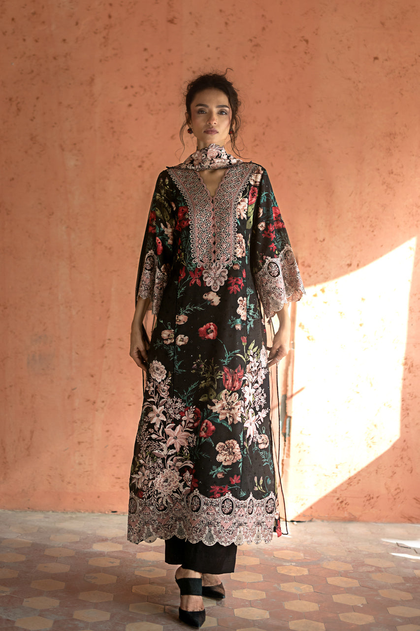 Zainab Chottani | Summer Edition 26 | Midnight Dahlia - Formal Dress - available at Maria Faisal in UK and USA.