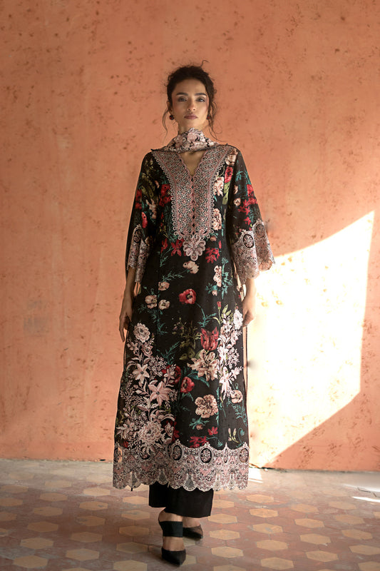 Zainab Chottani | Summer Edition 26 | Midnight Dahlia - Formal Dress - available at Maria Faisal in UK and USA.