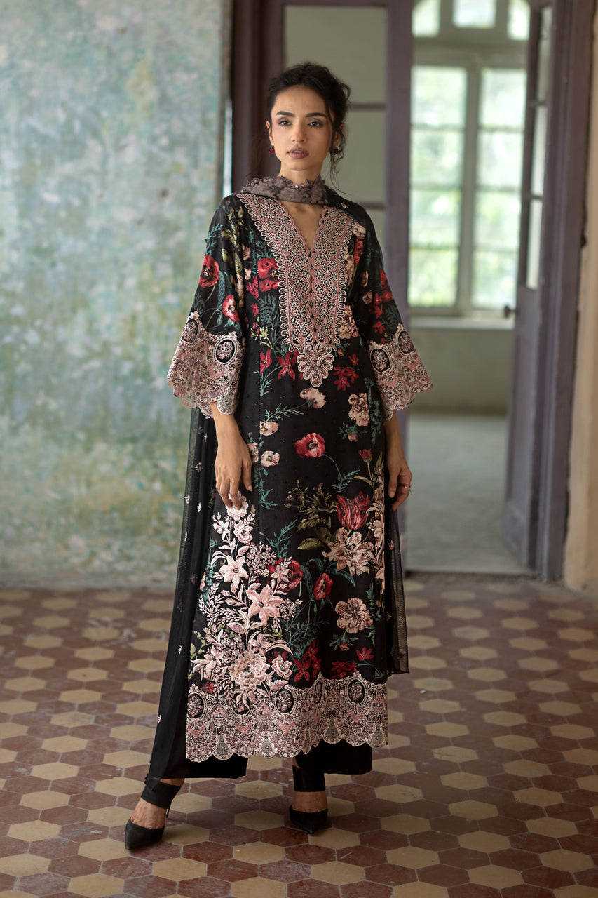 Zainab Chottani | Summer Edition 26 | Midnight Dahlia - Formal Dress - available at Maria Faisal in UK and USA.