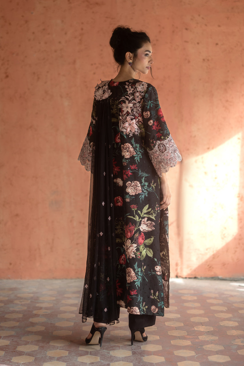 Zainab Chottani | Summer Edition 26 | Midnight Dahlia - Formal Dress - available at Maria Faisal in UK and USA.