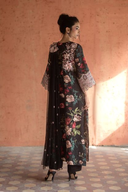 Zainab Chottani | Summer Edition 26 | Midnight Dahlia - Formal Dress - available at Maria Faisal in UK and USA.