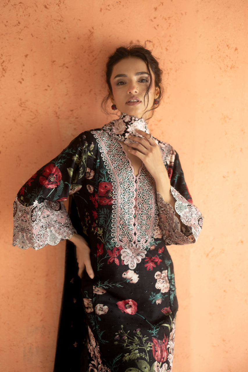Zainab Chottani | Summer Edition 26 | Midnight Dahlia - Formal Dress - available at Maria Faisal in UK and USA.