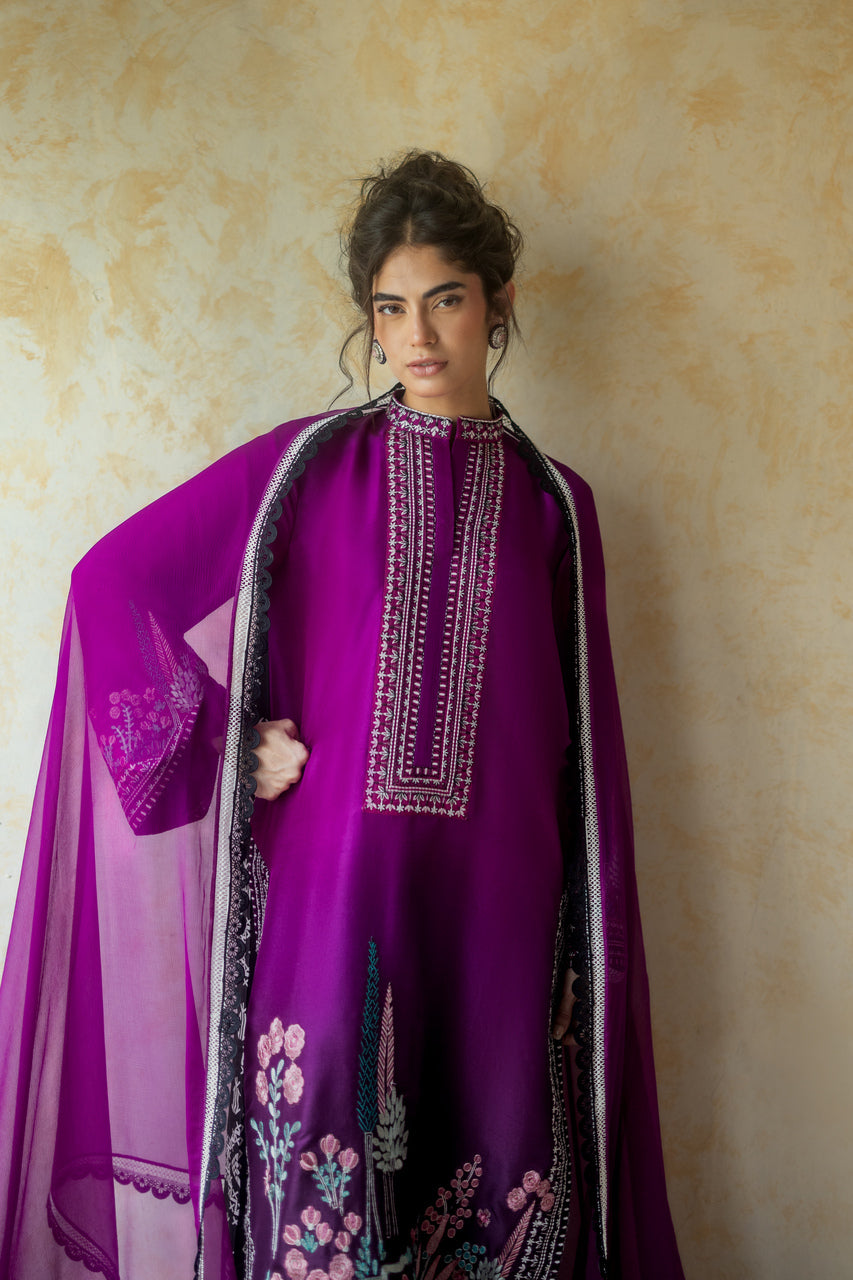 Zainab Chottani | Summer Edition 26 | Dahlia Dusk - Formal Dress - available at Maria Faisal in UK and USA.