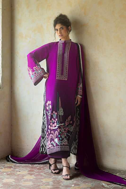 Zainab Chottani | Summer Edition 26 | Dahlia Dusk - Formal Dress - available at Maria Faisal in UK and USA.