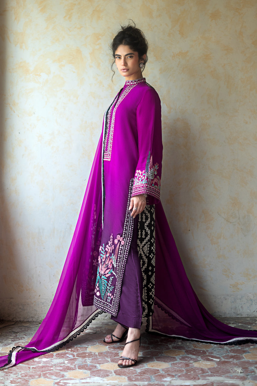 Zainab Chottani | Summer Edition 26 | Dahlia Dusk - Formal Dress - available at Maria Faisal in UK and USA.