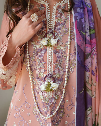 Mushq | Amoi Luxury Lawn | Daisy Chain - Luxury Dress - available at Maria Faisal in UK and USA.