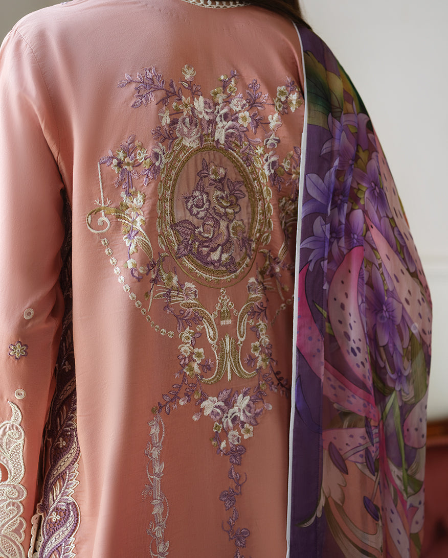 Mushq | Amoi Luxury Lawn | Daisy Chain - Luxury Dress - available at Maria Faisal in UK and USA.
