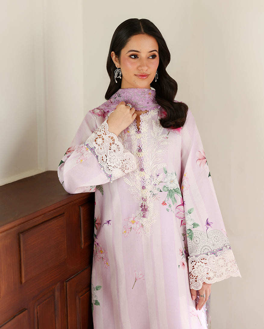 Roheenaz | Sunlit Tales Printed Embroidered Edit | Dandelion dream - Luxury Dress - available at Maria Faisal in UK and USA.