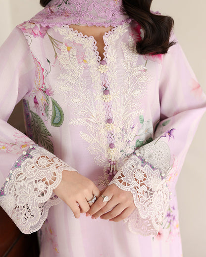 Roheenaz | Sunlit Tales Printed Embroidered Edit | Dandelion dream - Luxury Dress - available at Maria Faisal in UK and USA.