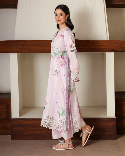 Roheenaz | Sunlit Tales Printed Embroidered Edit | Dandelion dream - Luxury Dress - available at Maria Faisal in UK and USA.