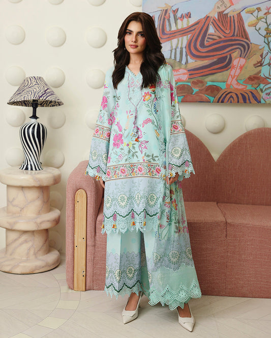 Roheenaz | Petals in Print | Delft Bloom - Casual Dress - available at Maria Faisal in UK and USA.