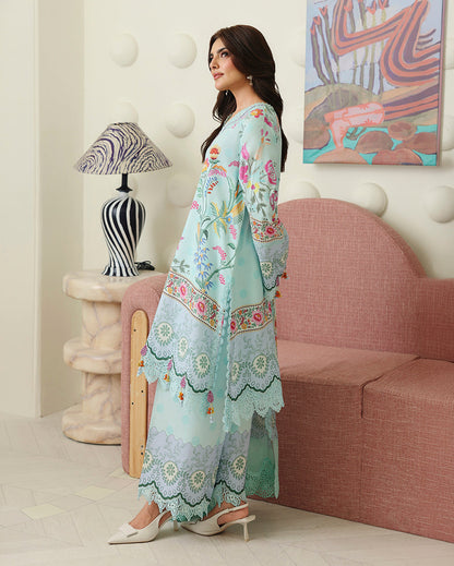 Roheenaz | Petals in Print | Delft Bloom - Casual Dress - available at Maria Faisal in UK and USA.