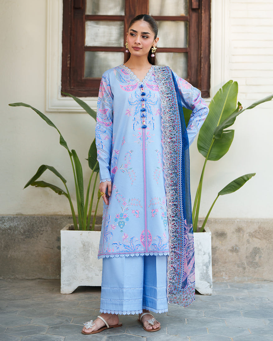 Roheenaz | Whispered Florals | Dewlight Bloom - Casual Dress - available at Maria Faisal in UK and USA.