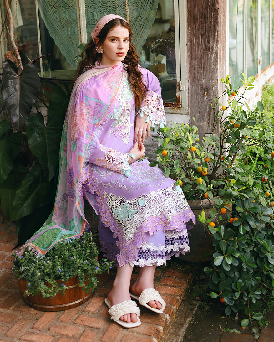 Mushq | The Secret Garden Lawn | Dewspell - Luxury Dress - available at Maria Faisal in UK and USA.