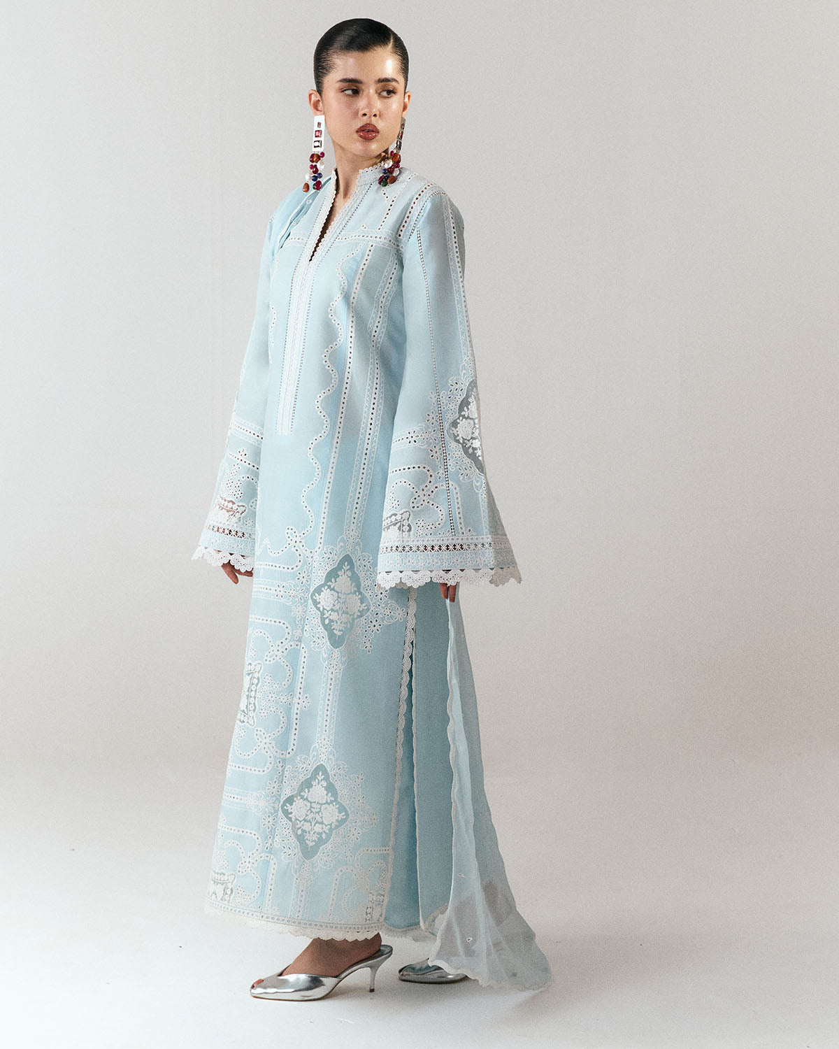 Jugnu | SS 26 Lawn | Dira - Luxury Dress - available at Maria Faisal in UK and USA.