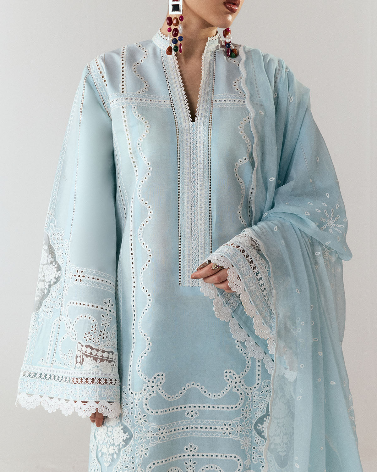Jugnu | SS 26 Lawn | Dira - Luxury Dress - available at Maria Faisal in UK and USA.